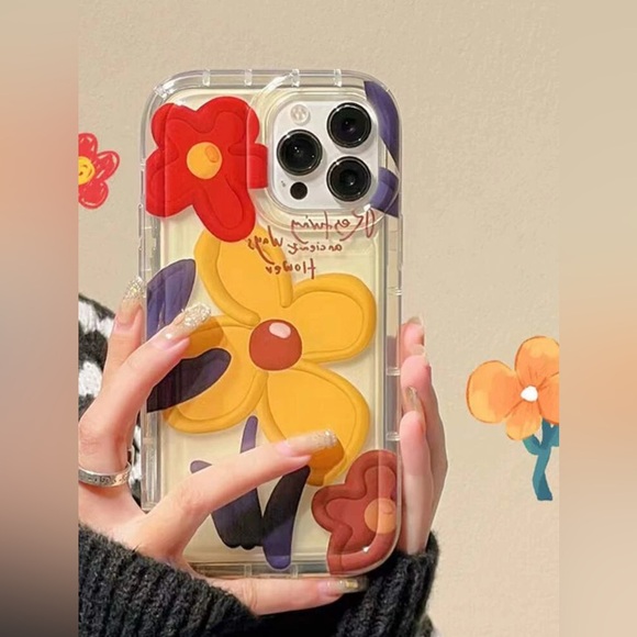 Floral Pattern Clear Phone Case Compatible With IPhone 15/15Pro/15Plus/15Promax - Picture 4 of 4